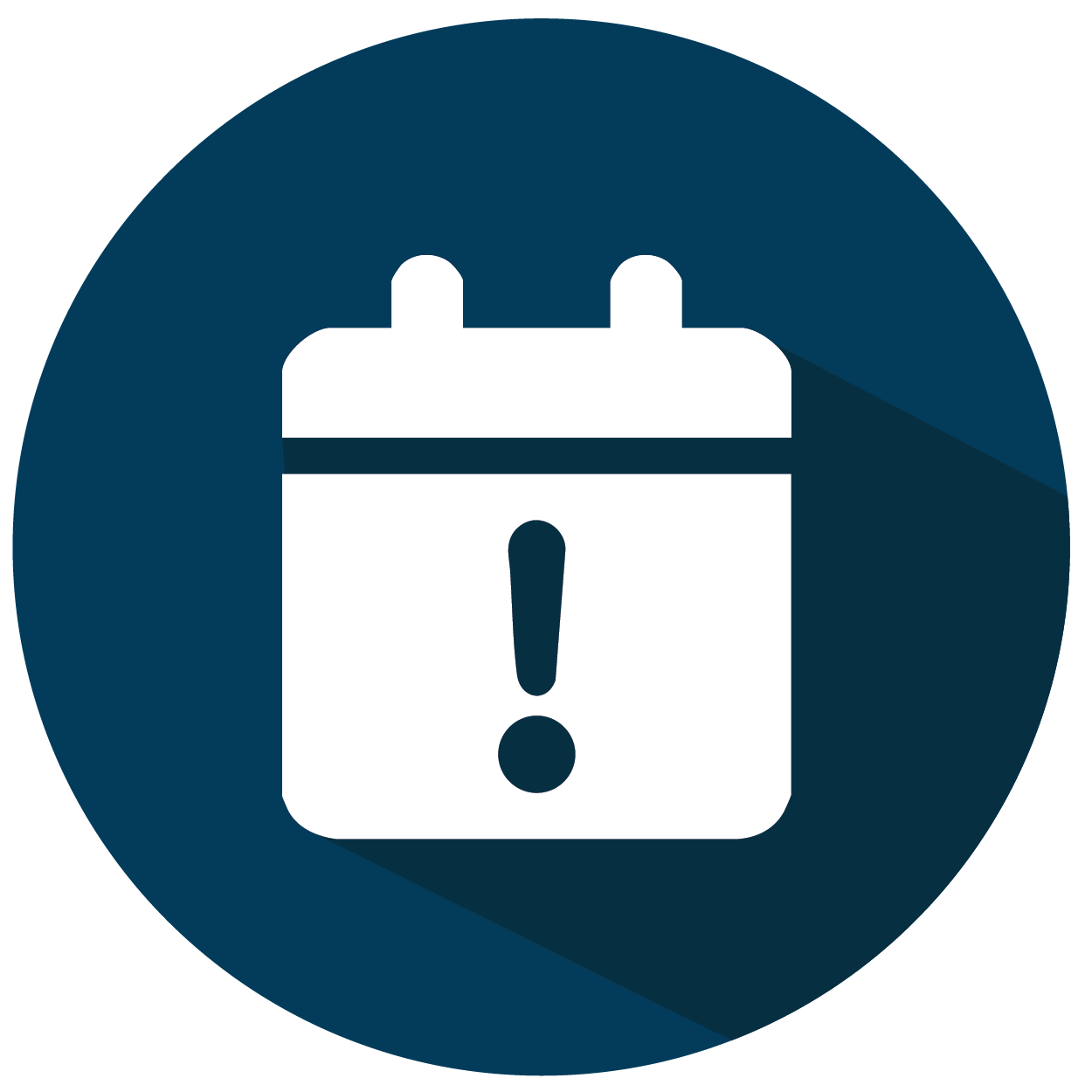 calendar with exclamation point icon