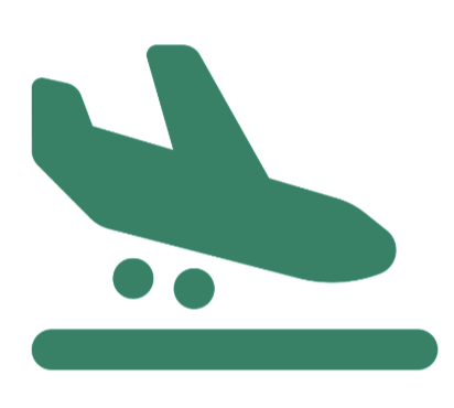 Airplane arrival icon