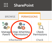 Stop Inheriting Permissions option under the Permissions setting