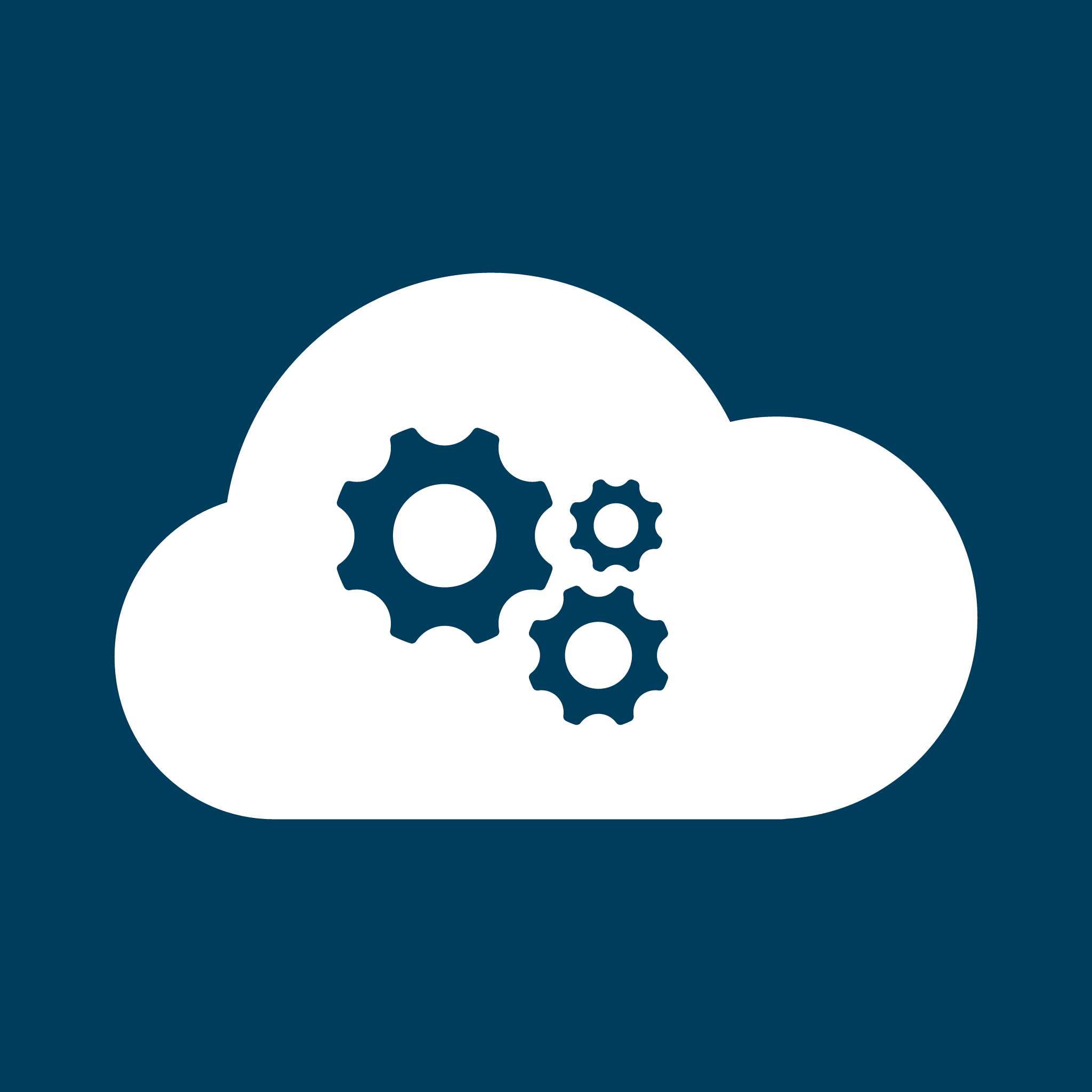 Icon of a cloud with gears